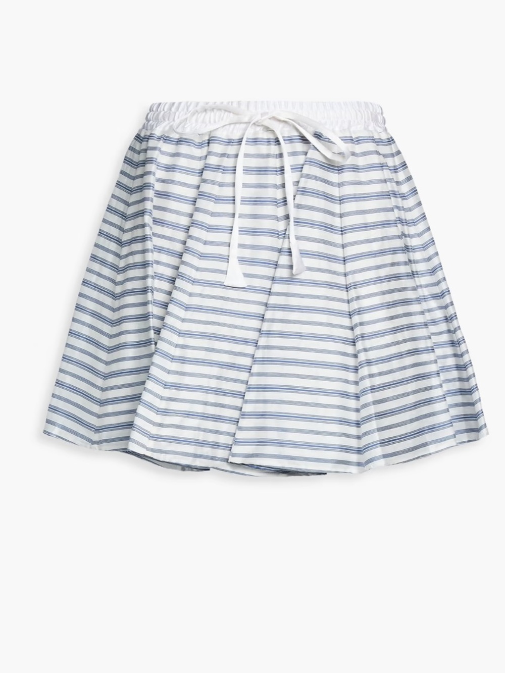 SANDRO Striped Blue and White Drawstring Skirt